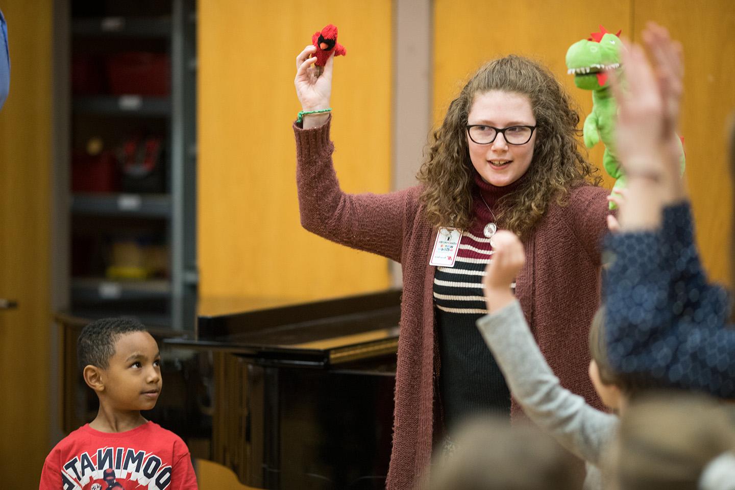 Interactive classroom setting with elementary school students